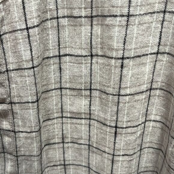 FLAX Beige and Black Plaid Check Linen Summer Jacket, Size M - Picture 7 of 10